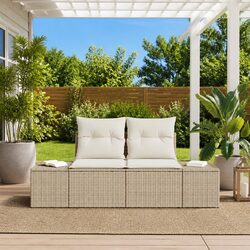 Reliable and Stylish Outdoor Garden Sofa in Beige