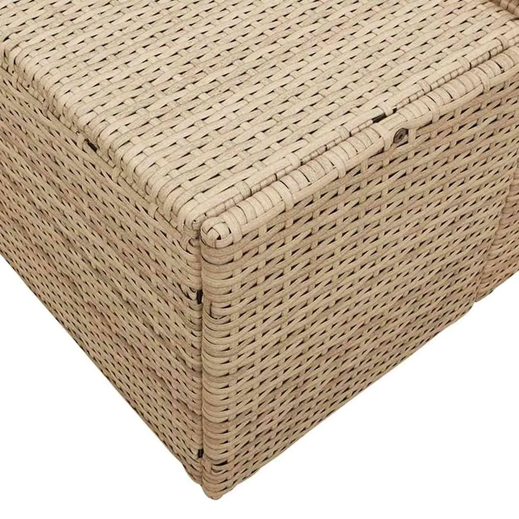Outdoor Garden Sofa Beige Poly Rattan Patio Seating 184cm