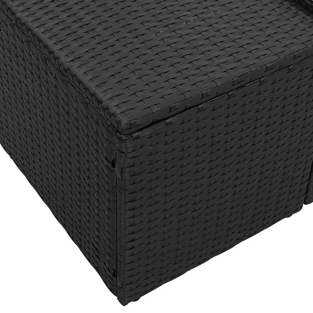 Outdoor Garden Sofa Black Poly Rattan Patio Seating 184x62x69cm