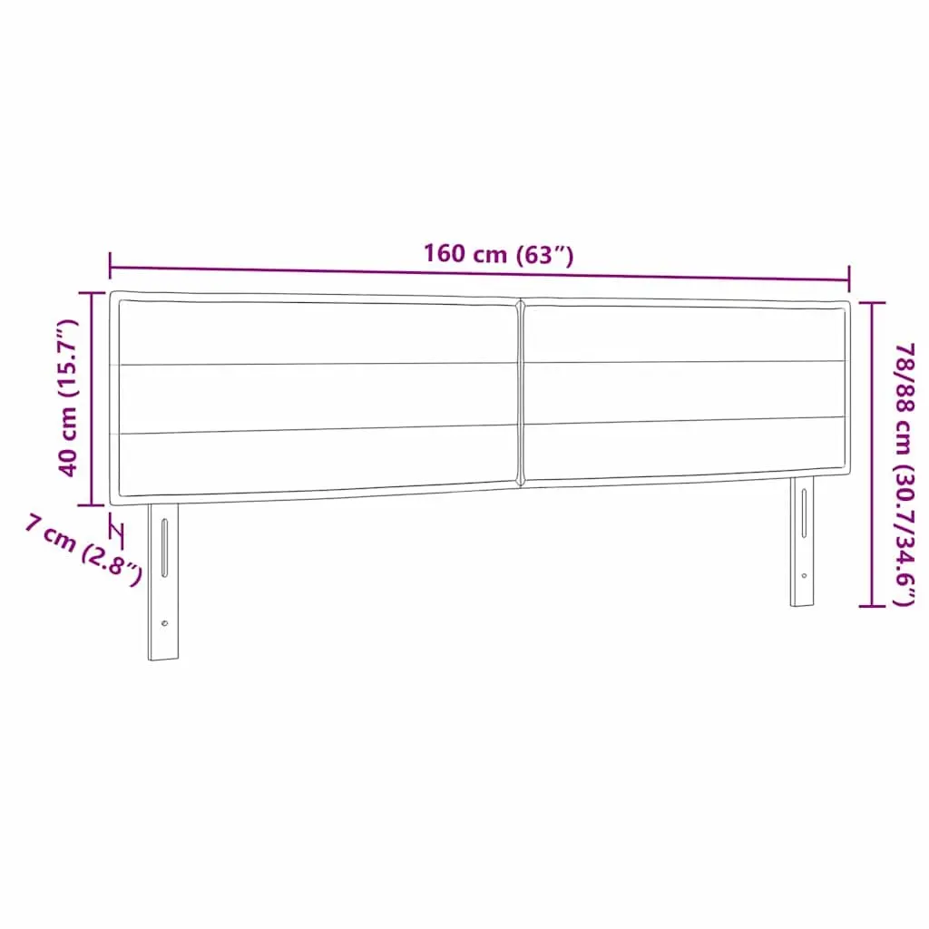 Headboard Light Grey 160 cm Modern Height-Adjustable Bedroom Furniture Padded