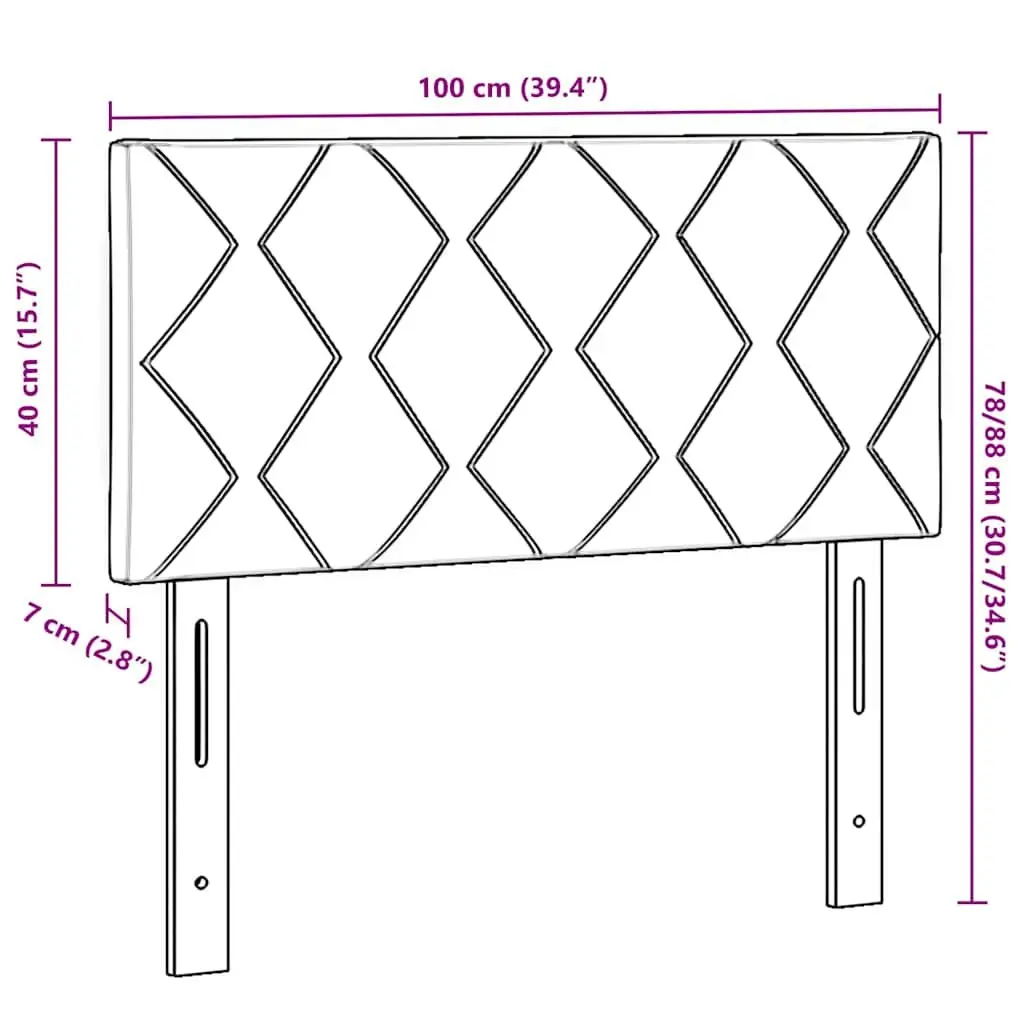Headboard Adjustable Black 100 cm Velvet Upholstered Modern Bedroom Furniture