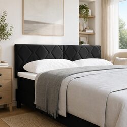 Welcoming Black Headboard 144 cm for Comfortable Living