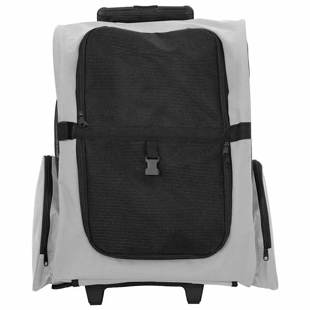 Pet Trolley 3-in-1 Rolling Carrier Backpack Hand Bag Grey