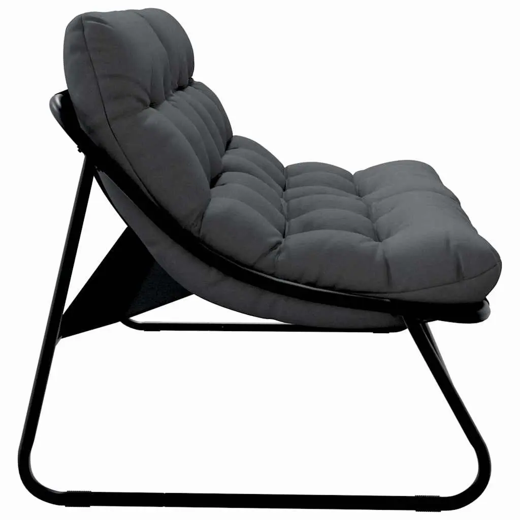Outdoor Chairs Garden Seating Black Powder-Coated Steel with Polyester Cushions