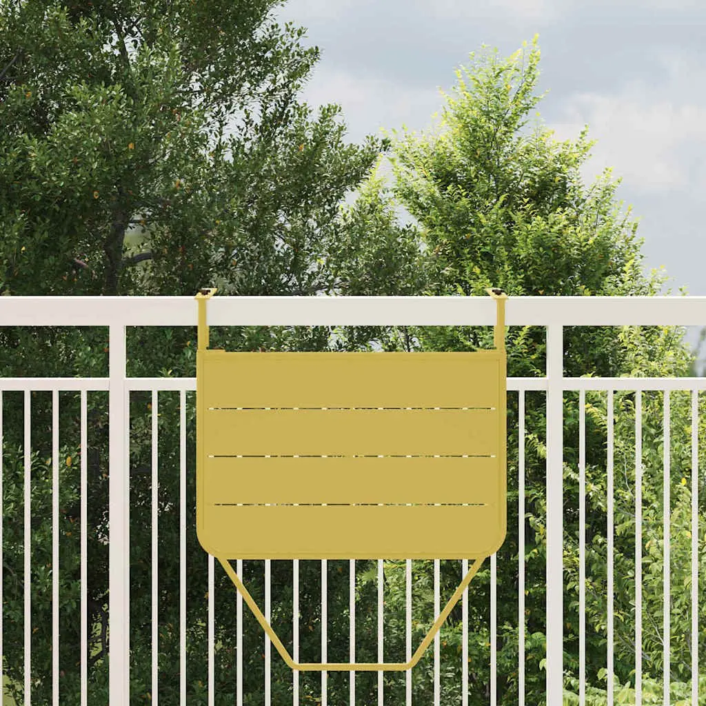 Folding Balcony Table Outdoor Steel 60 x 39 Gold