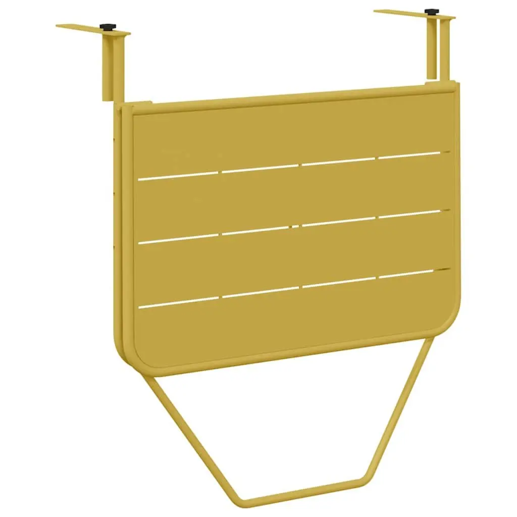 Folding Balcony Table Outdoor Steel 60 x 39 Gold