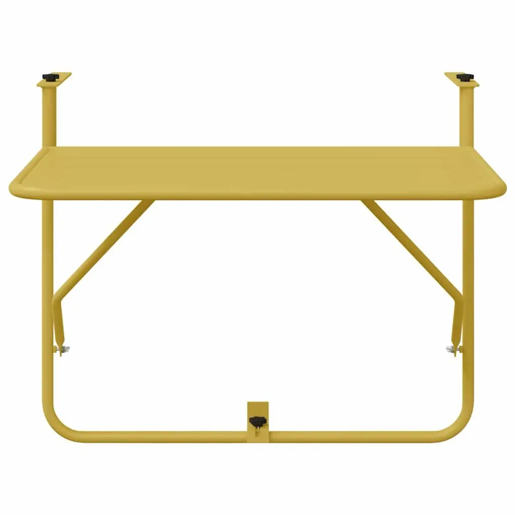 Folding Balcony Table Outdoor Steel 60 x 39 Gold