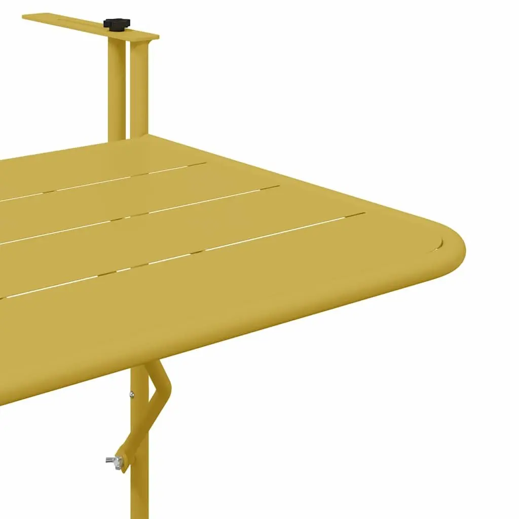 Folding Balcony Table Outdoor Steel 60 x 39 Gold