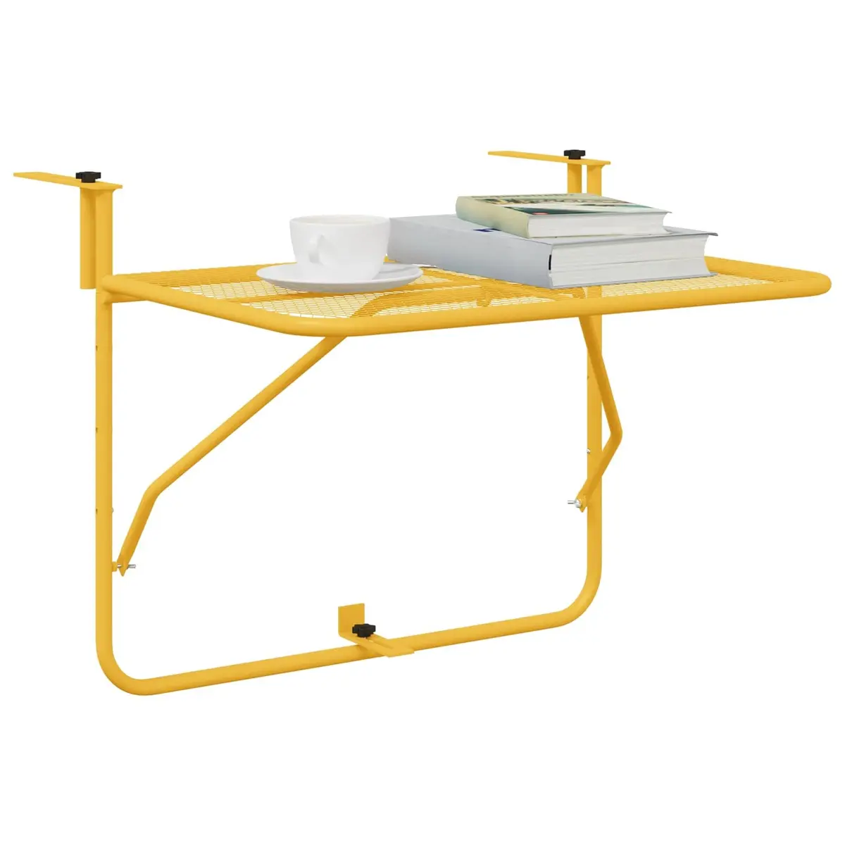 Hanging Table Foldable Outdoor Furniture Steel Balcony Patio Mustard