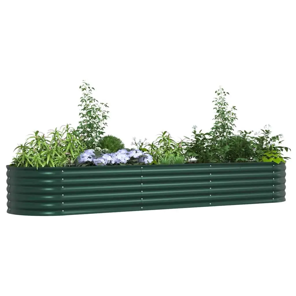 Raised Garden Bed Steel Planter Box Outdoor Gardening 320 x 80 x 44 cm Green