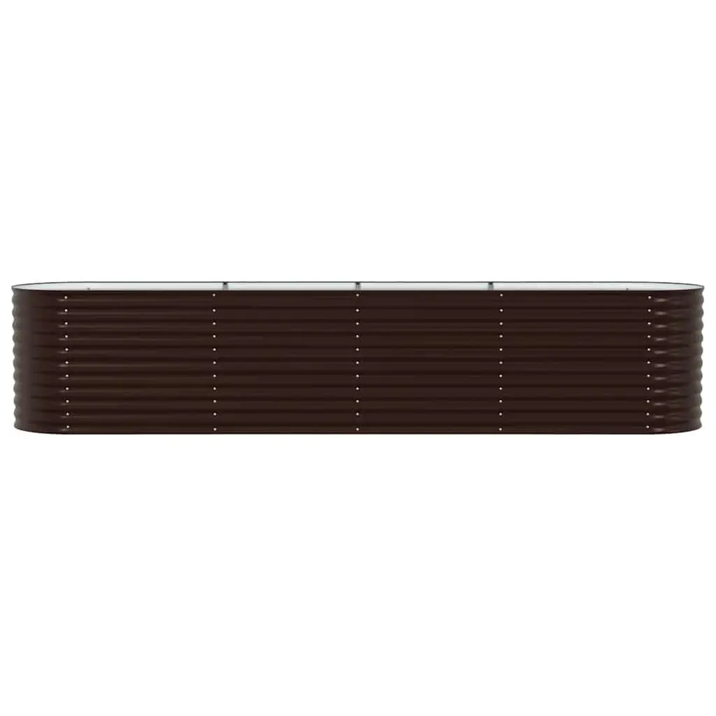 Raised Garden Bed 400x80x81cm Steel Outdoor Planter Brown Minimalist Design