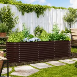 Value-Driven Brown Steel Raised Bed Garden Planter