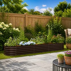 Reliable Raised Garden Bed Steel 320x80x44cm Brown