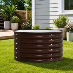 Reassuringly Durable Brown Steel Garden Bed 80x80x44cm