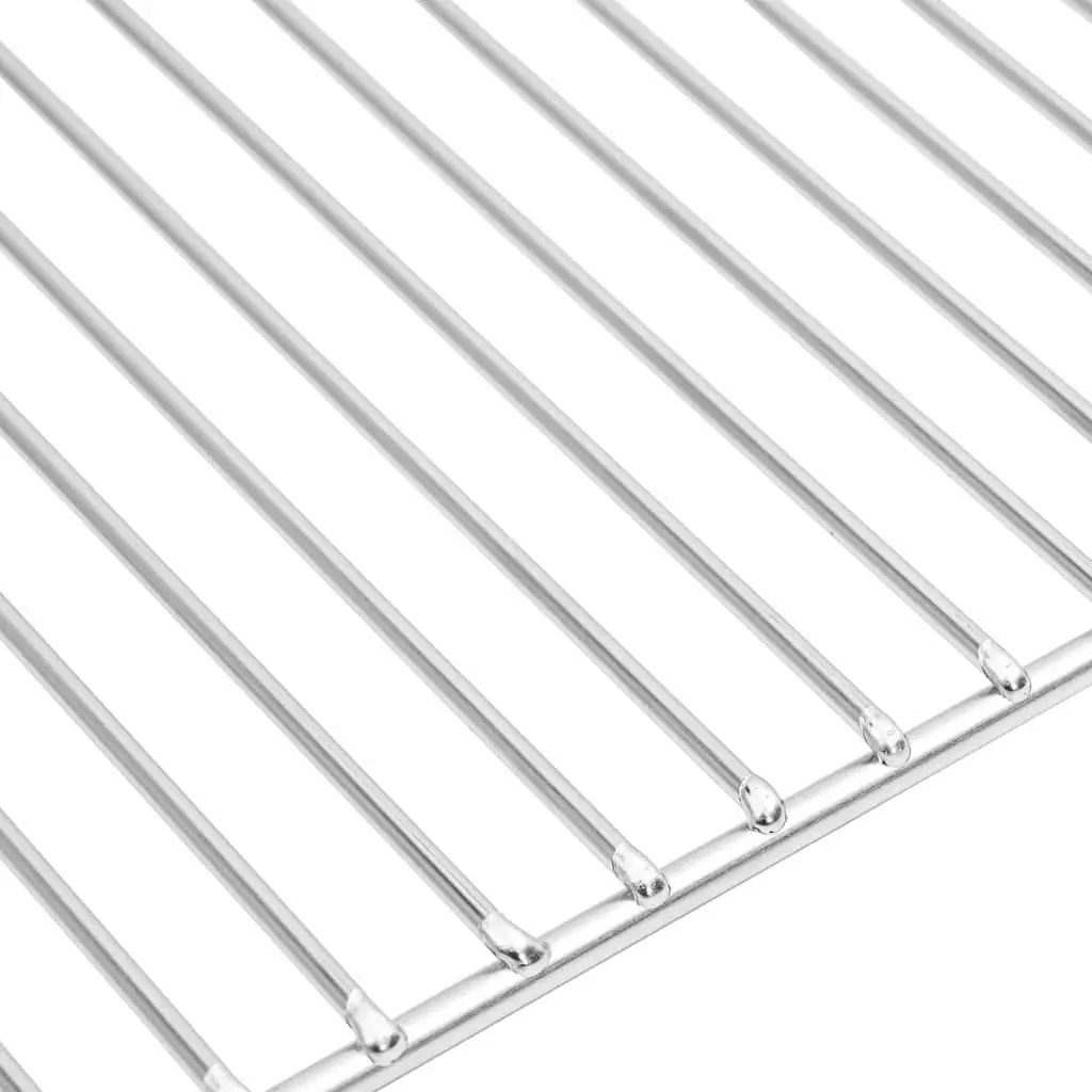 Rectangular Stainless Steel Grill Grate Outdoor Cooking 45 x 40 cm Silver