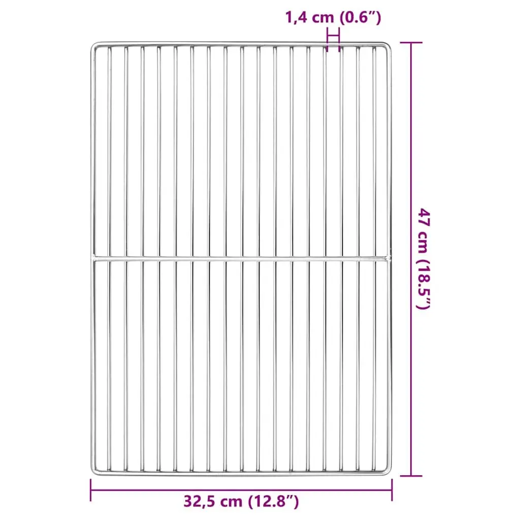 Grill Grate Outdoor Cooking Accessory 47 x 32.5 cm Silver