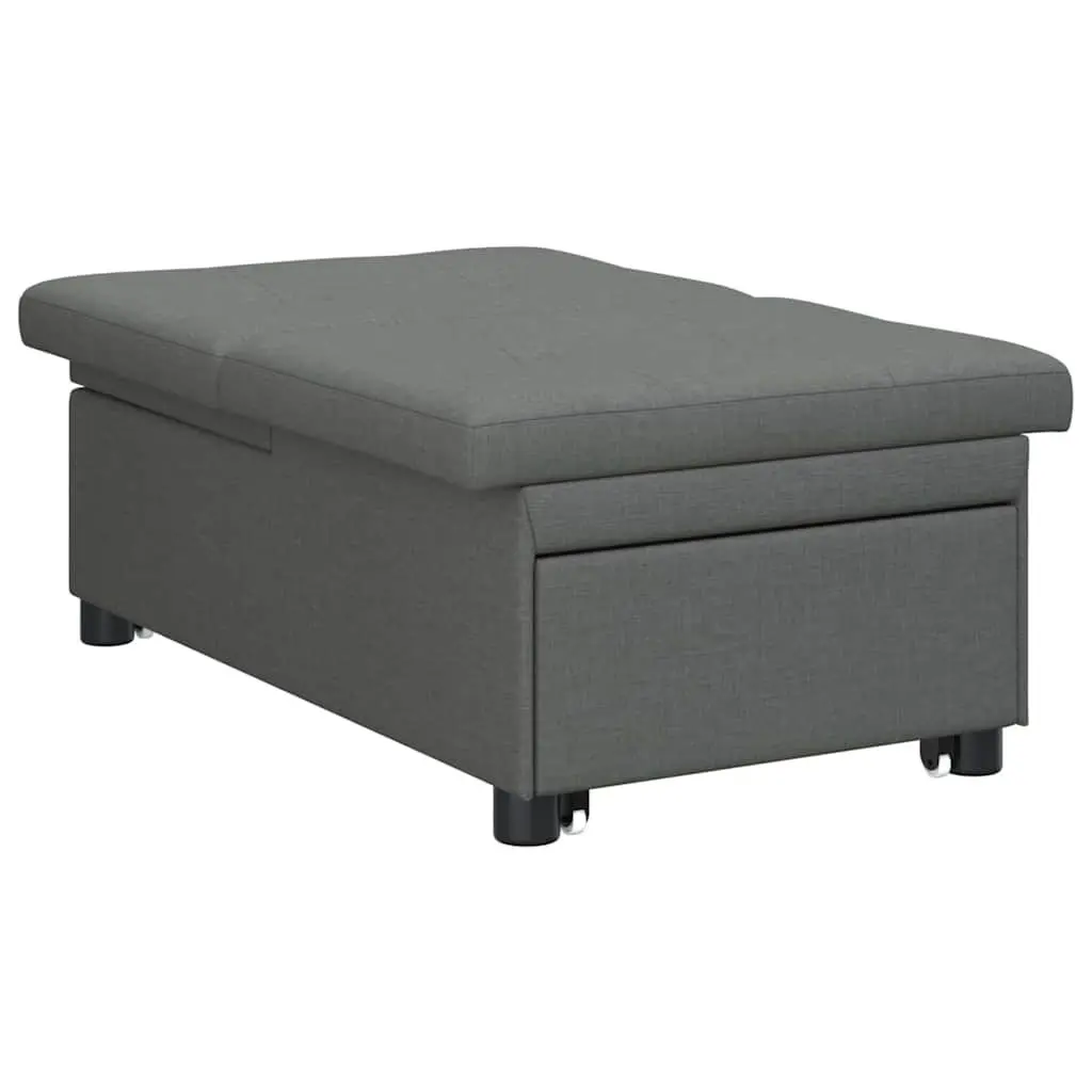 Grey Pull-Out Sofa Bed with Adjustable Backrest