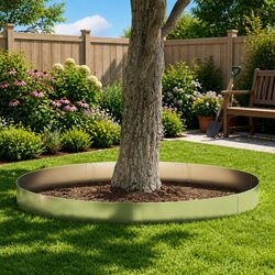 Lawn Edging Silver 5 pcs Garden Border Galvanised Steel Outdoor Edgings 100cm