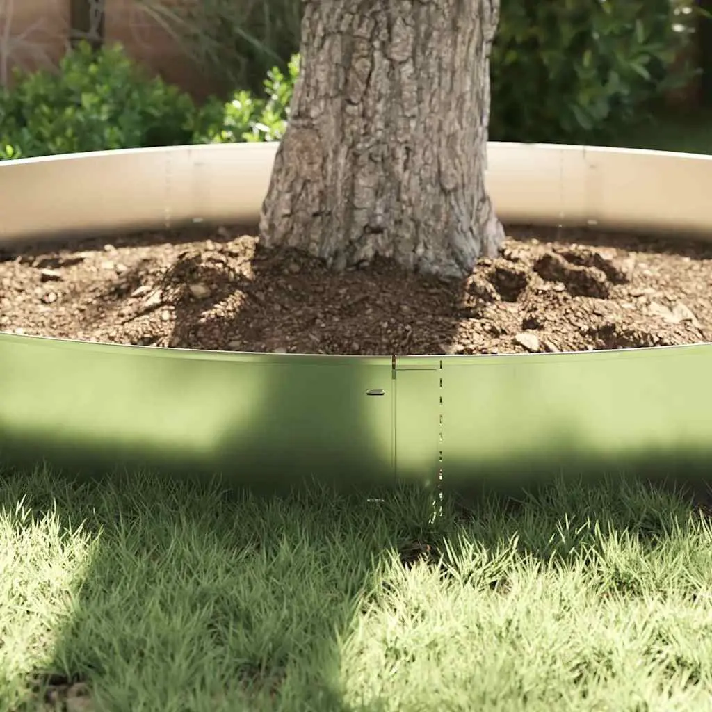 Lawn Edging Outdoor Garden Borders 100cm Silver Galvanised Steel 5 Piece
