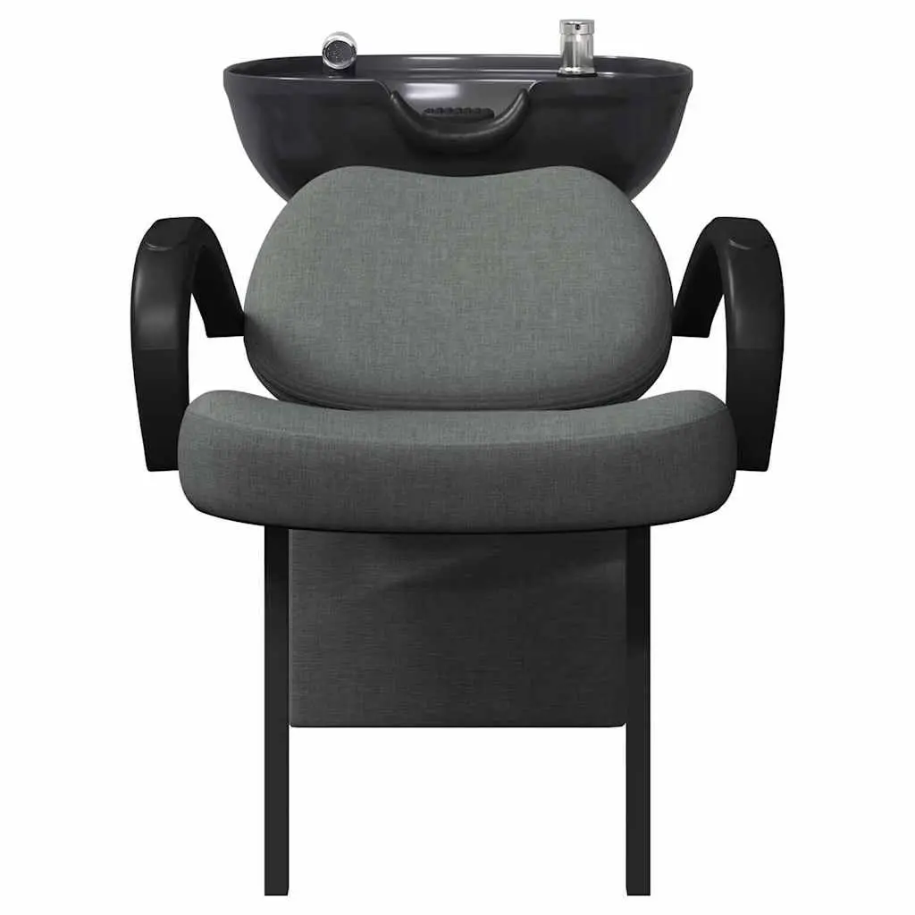 Shampoo Chair Adjustable Height Dark Grey Black for Salon Hairdressing Styling