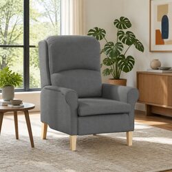 Reliable Grey Fabric Armchair for Comfortable Living
