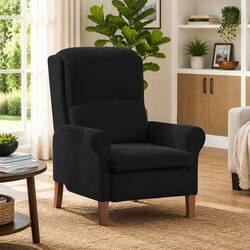 Comfortable and Durable Black Velvet Armchair