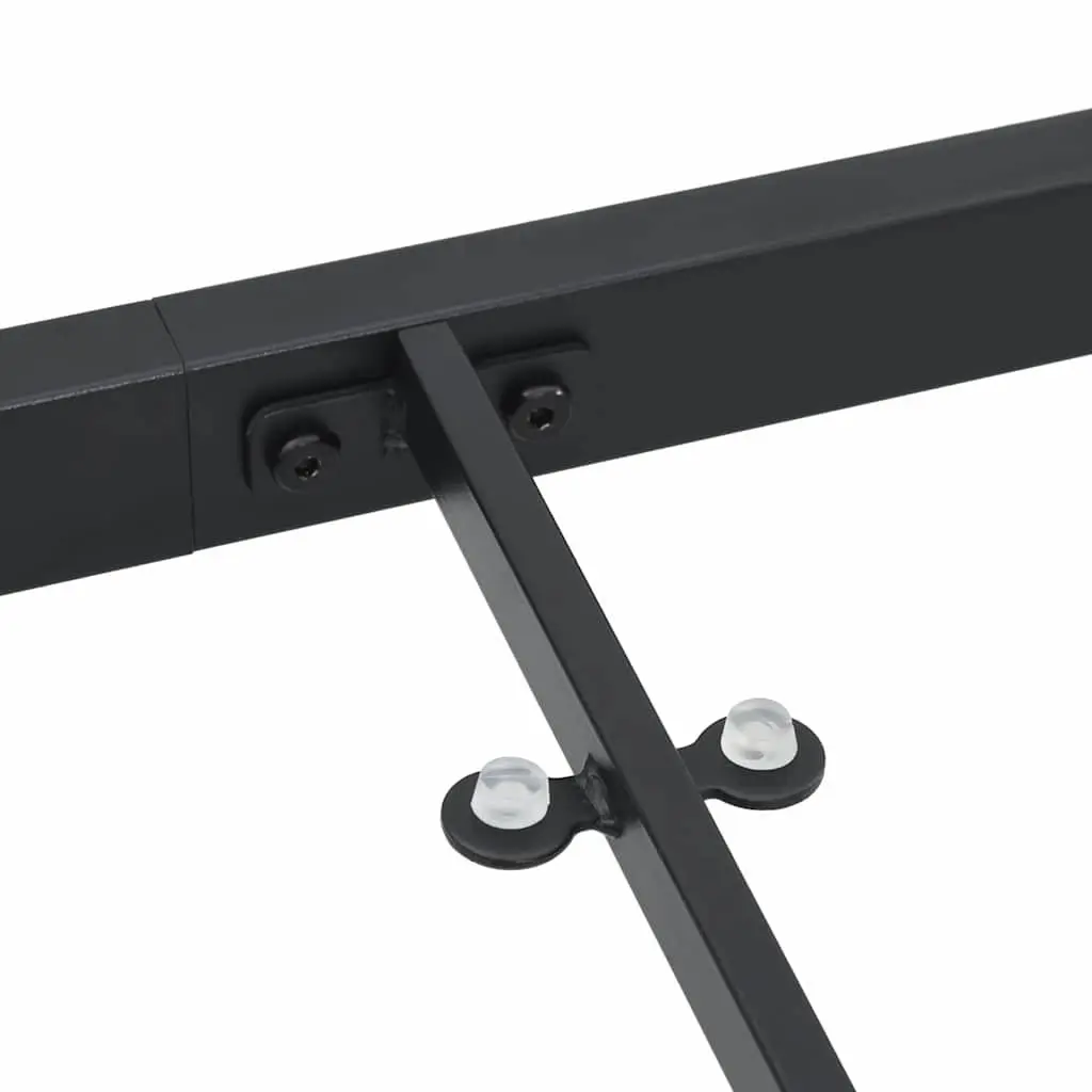 Garden Table Outdoor Patio 140 x 70 x 73 cm Black Metal Frame Tempered Glass