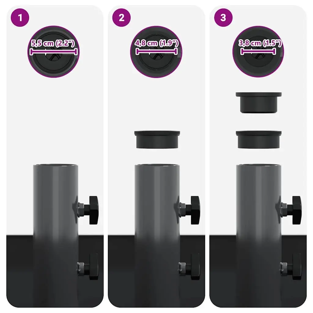 Parasol Base Manual Adjustment Outdoor Umbrella Stand Steel Anthracite 45cm