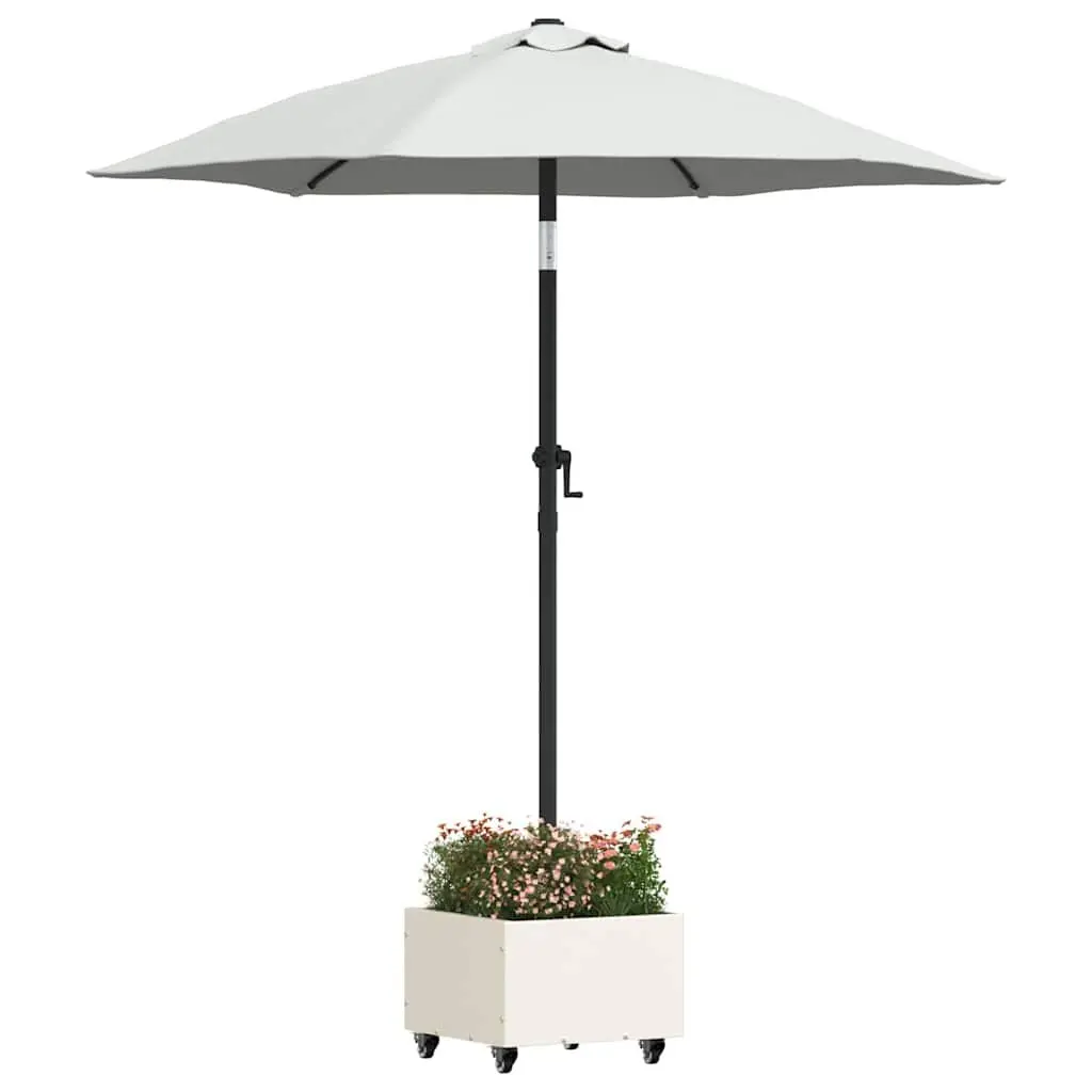 Parasol Base Steel Outdoor Umbrella Stand 45 x 45 x 45 cm White