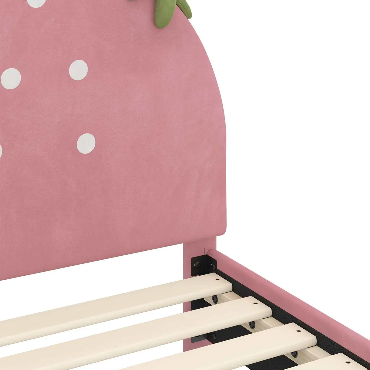 Kids Bed Frame Pink 90 x 190 cm Velvet Upholstered