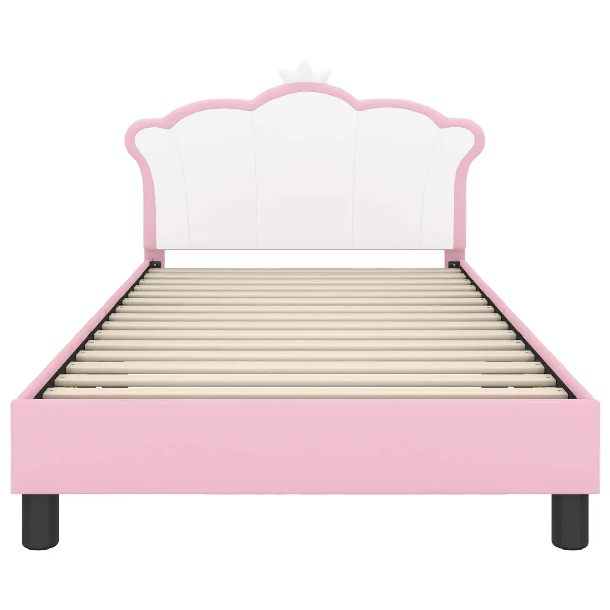 Kids Bed Frame with Headboard Pink 90 x 190 cm Modern Bedroom Furniture