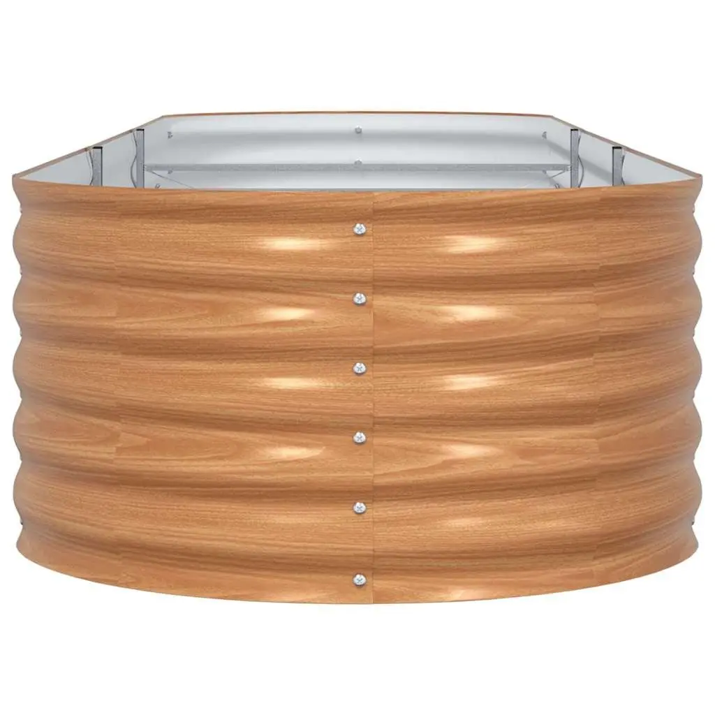 Raised Garden Bed Outdoor Gardening 320x80x44cm Brown Steel Planter Box