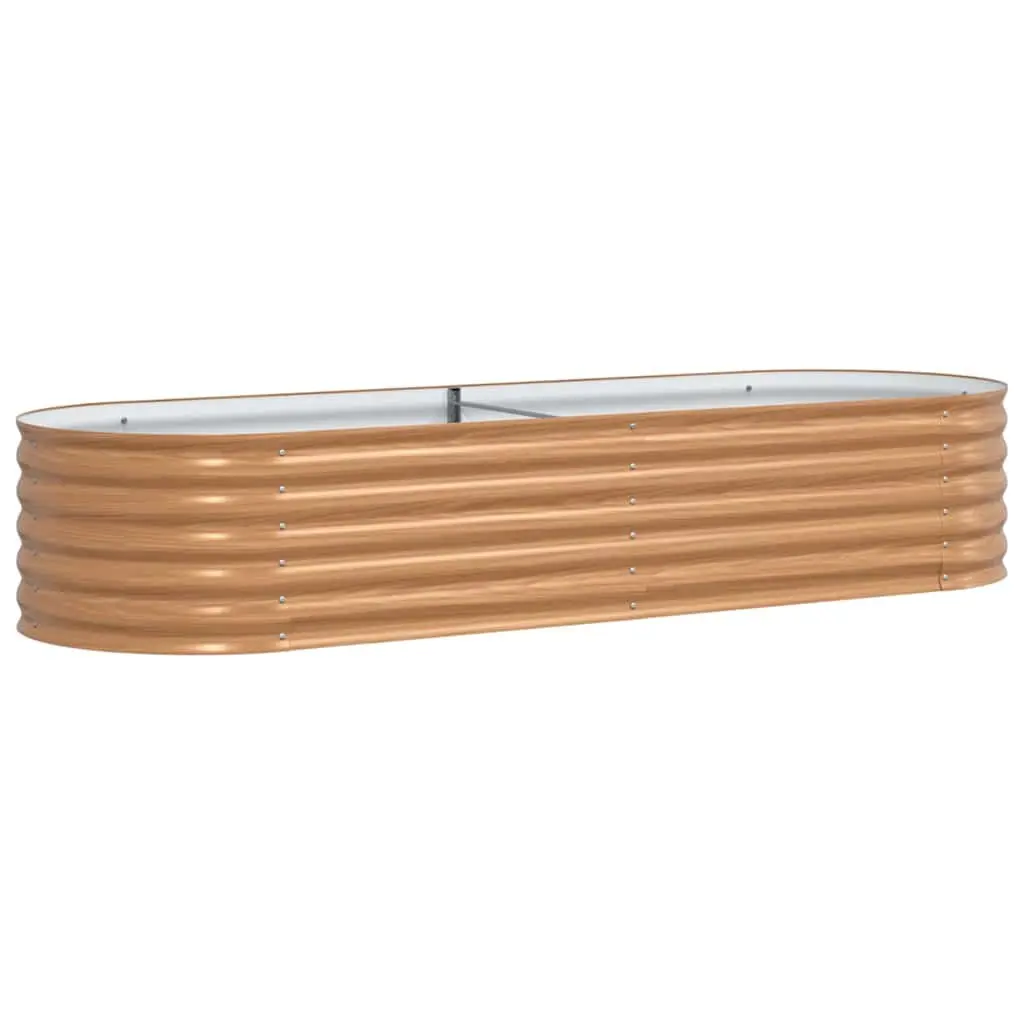 Raised Bed Planter Outdoor Gardening 240 x 80 x 44 cm Brown Steel