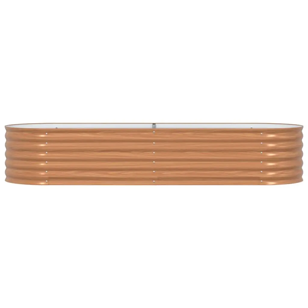 Raised Bed Planter Outdoor Gardening 240 x 80 x 44 cm Brown Steel