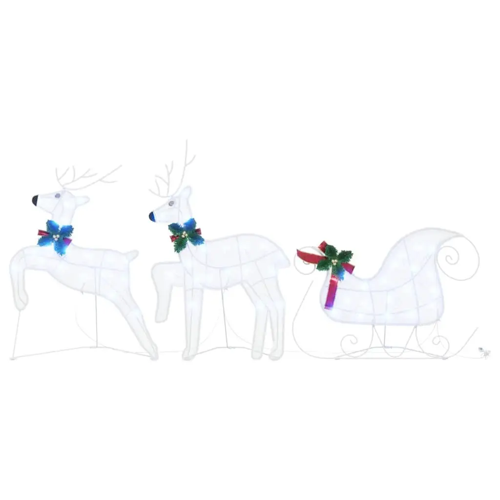 LED Reindeer Decoration Cool White Fabric Art Deco 3 Piece