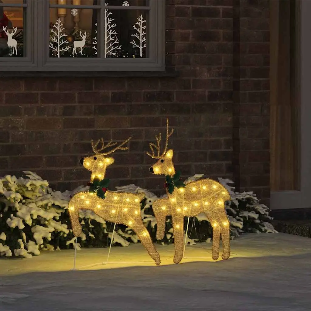 LED Reindeer Decorations 2 pcs Warm White Indoor Outdoor Holiday