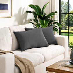 Comfortable Grey Sofa Pillows - 2 Pieces for Indoor Use