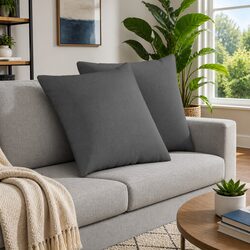 Sofa Pillows 2 Pieces Dark Grey 60 x 60 cm Modern Home Decor Cushions