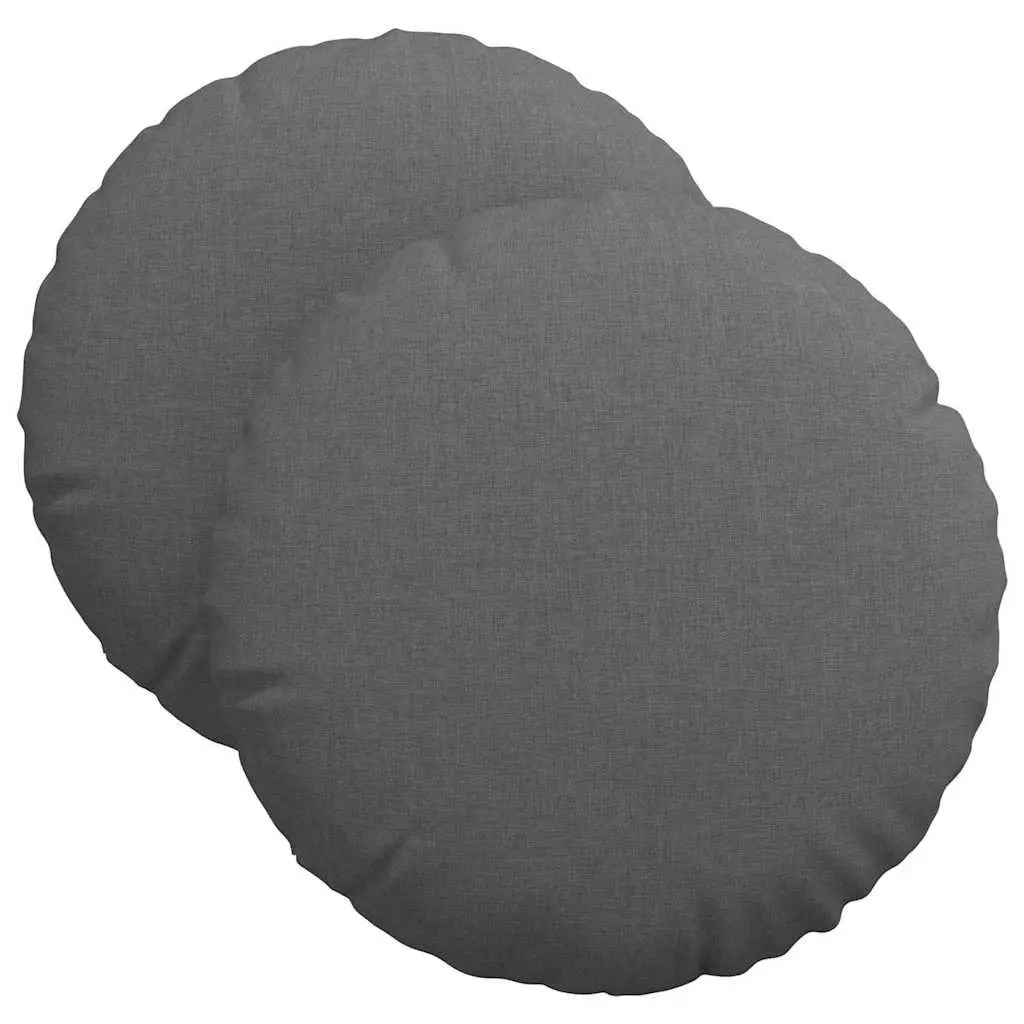 Seat Cushions Indoor Dark Grey Round 40cm Fabric 2 Piece