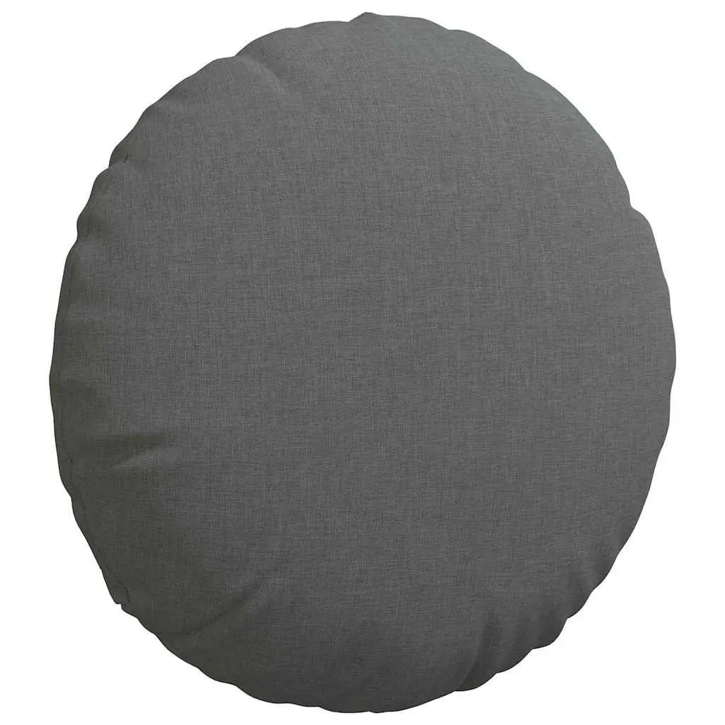 Seat Cushions Indoor Dark Grey Round 40cm Fabric 2 Piece