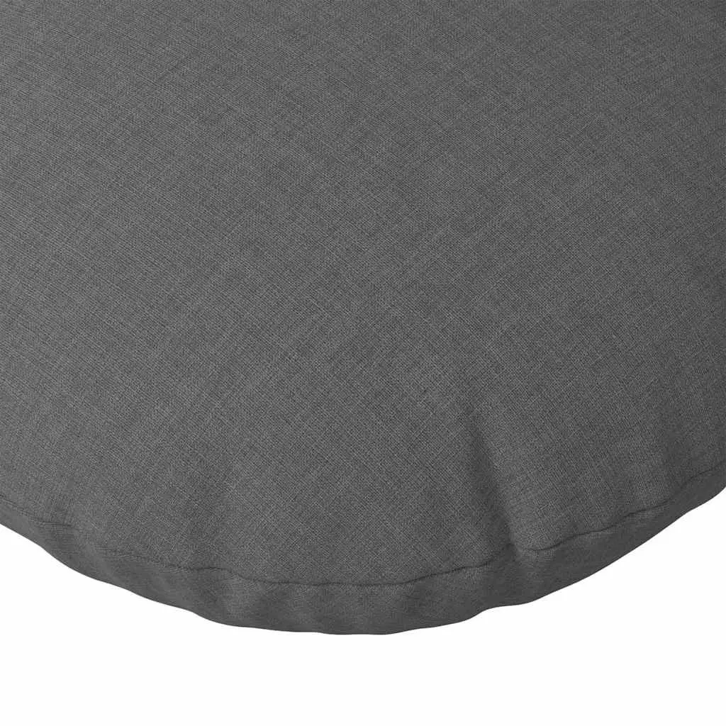 Seat Cushions Indoor Dark Grey Round 40cm Fabric 2 Piece