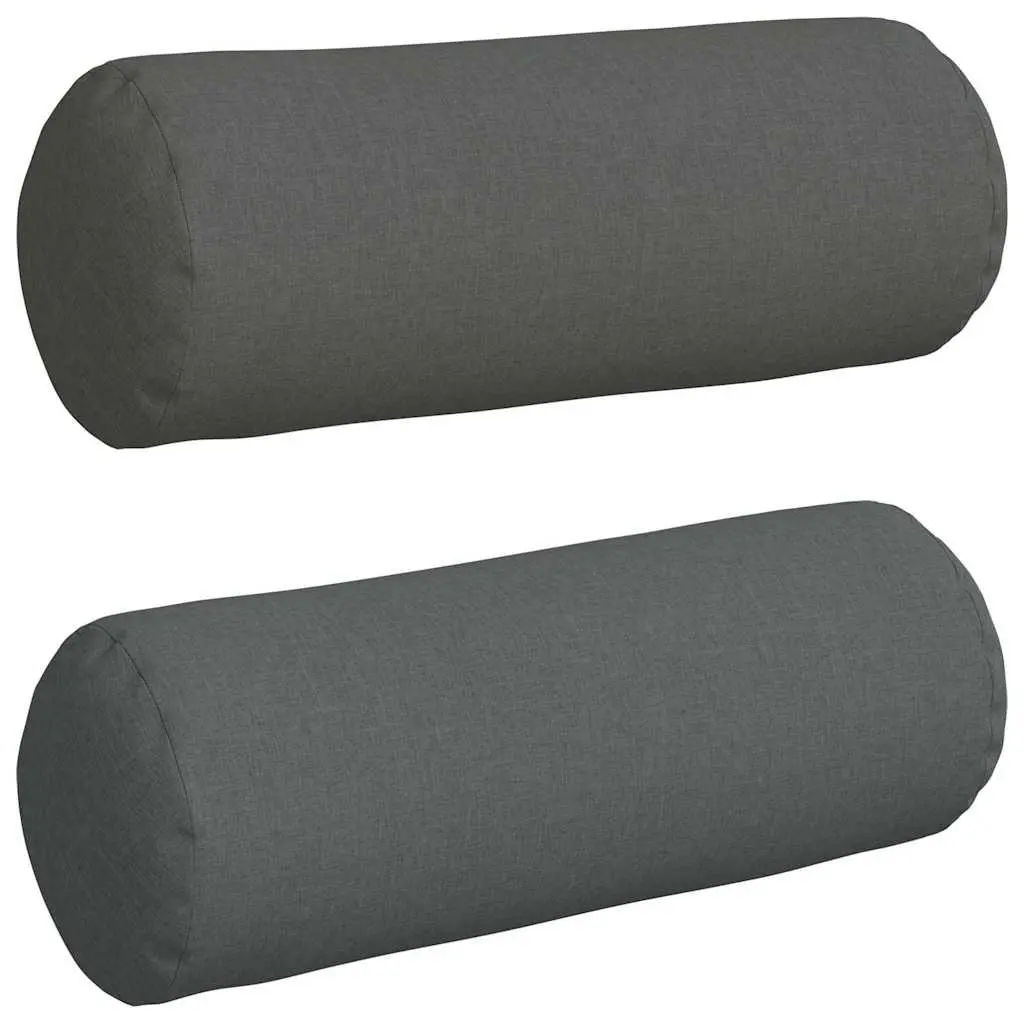 Bolster Pillows Comfort Support 25 x 70 cm Grey 2 Piece Cylindrical Cushions