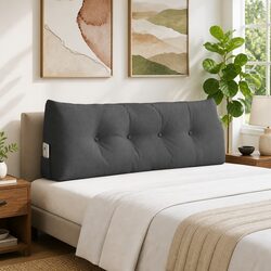 Practical Back Pillow Grey 120x24x50cm for Daily Use