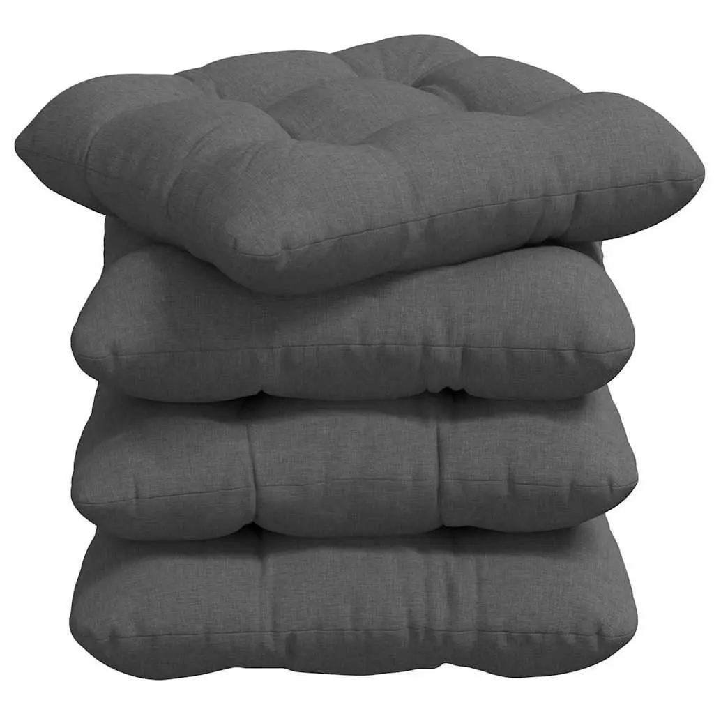 Seat Cushions Indoor Modern Chair Sofa Cushion Set 45x45x12cm Dark Grey 4 Piece
