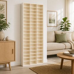 Wall Display Case Beige Modern Shelving Unit Living Room Home Office Organizer