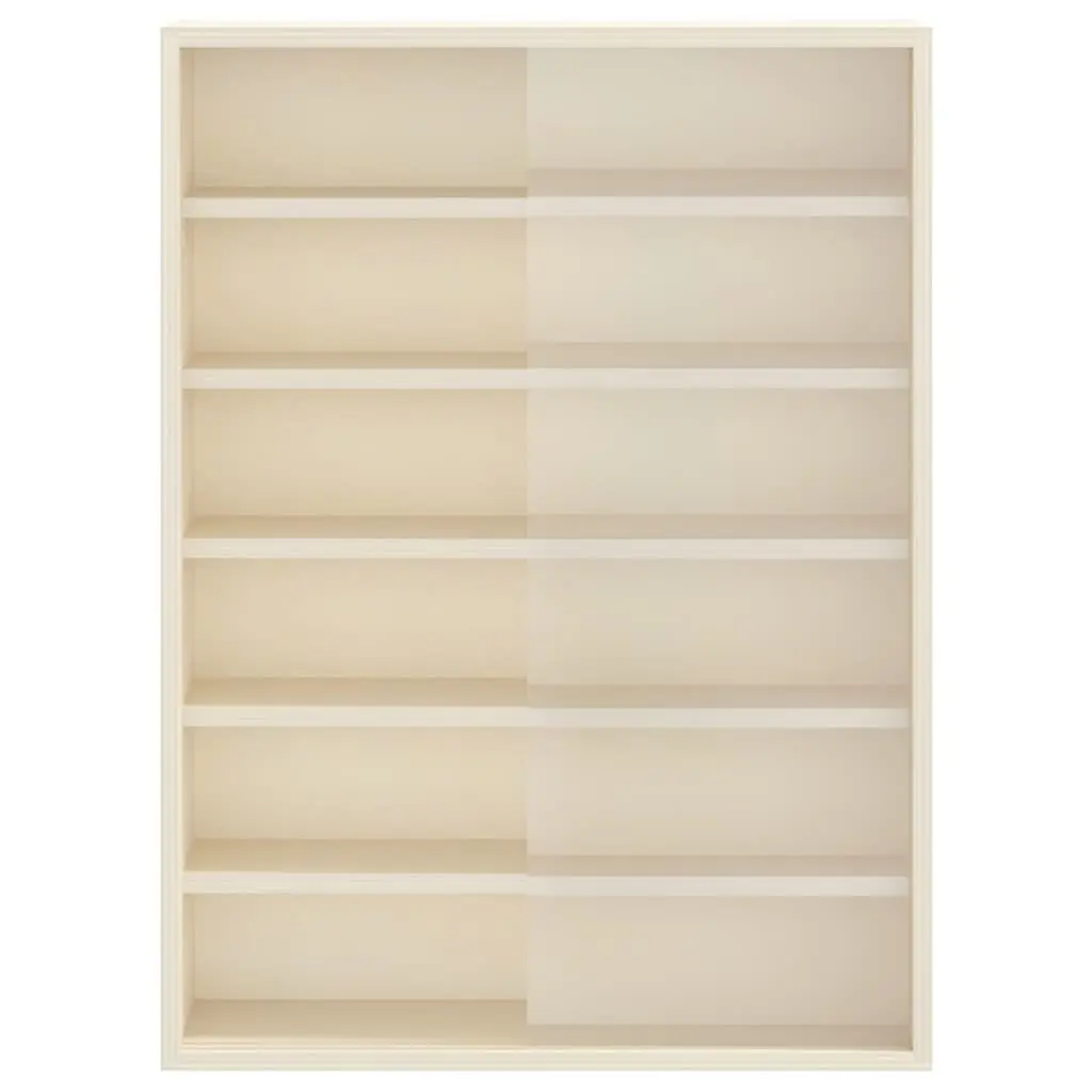 Wall Display Case with Shelf Beige Wall-Mounted Storage Unit Modern Home Decor