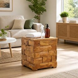 A Reliable Brown Storage Stool for Your Home Needs