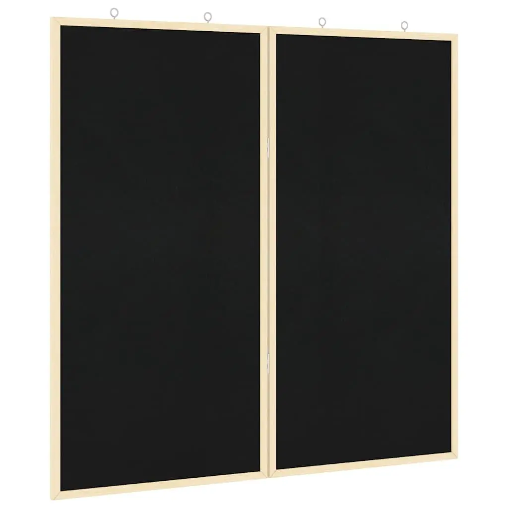 Bulletin Board Folding Square Black 80x80cm Pine Wood Office Display Memo