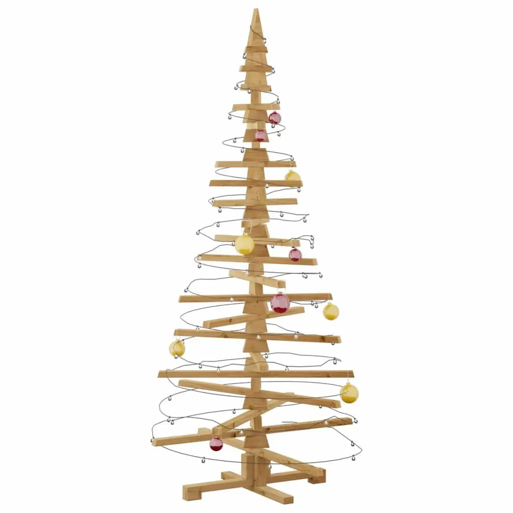 Wooden Christmas Tree 180cm Adjustable Branches Brown DIY Pine