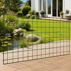Reliable 5-Panel Green Steel Fencing for Gardens